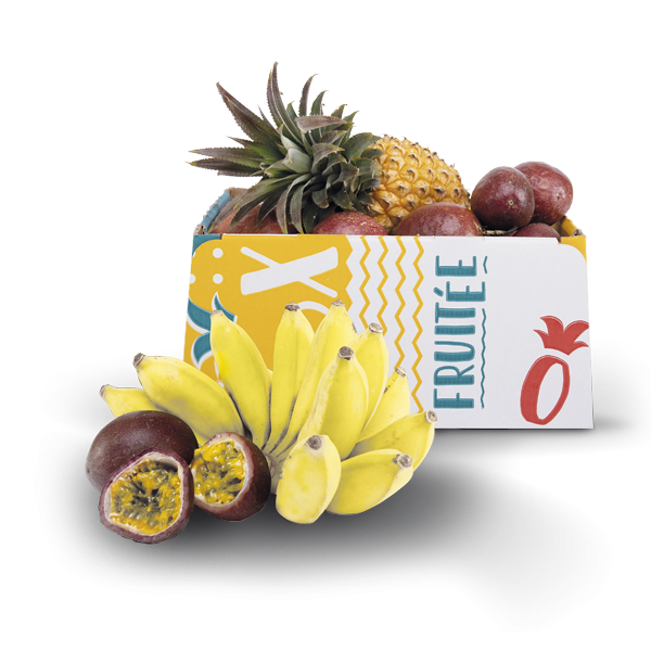 Box ananas, bananes, passion